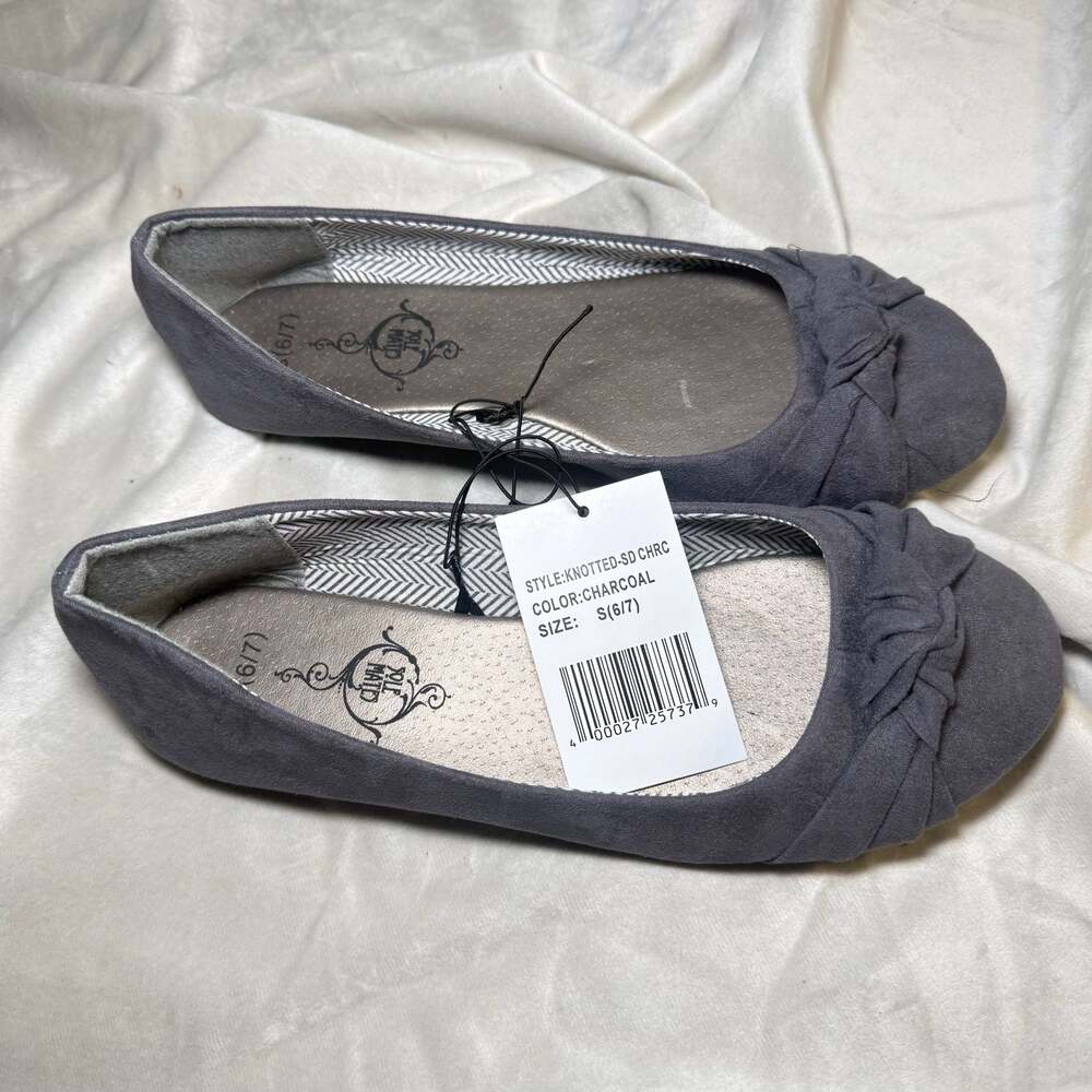 Sole Mates Knotted Ballet Flats Charcoal Size S (6/7)